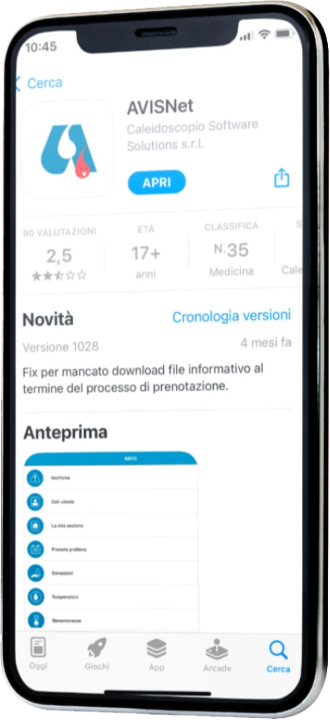 App AVISnet su smartphone